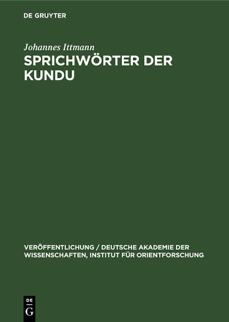 Sprichwörter der Kundu