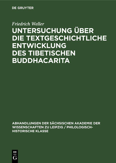 Untersuchung über die textgeschichtliche Entwicklung des tibetischen Buddhacarita