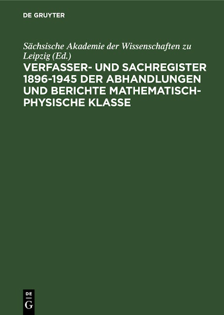 Sächsische Akademie der Wissenschaften zu Leipzig