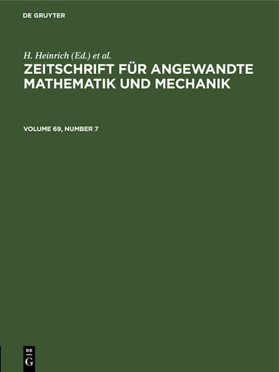Zeitschrift für Angewandte Mathematik und Mechanik. Volume 69, Number 7