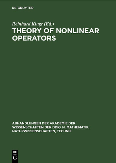 Theory of Nonlinear Operators