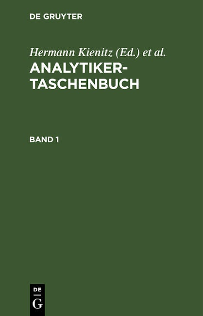 Book cover image for Analytiker-Taschenbuch. Band 1 ISBN: 9783112575413