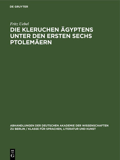 Die Kleruchen Ägyptens unter den ersten sechs Ptolemäern