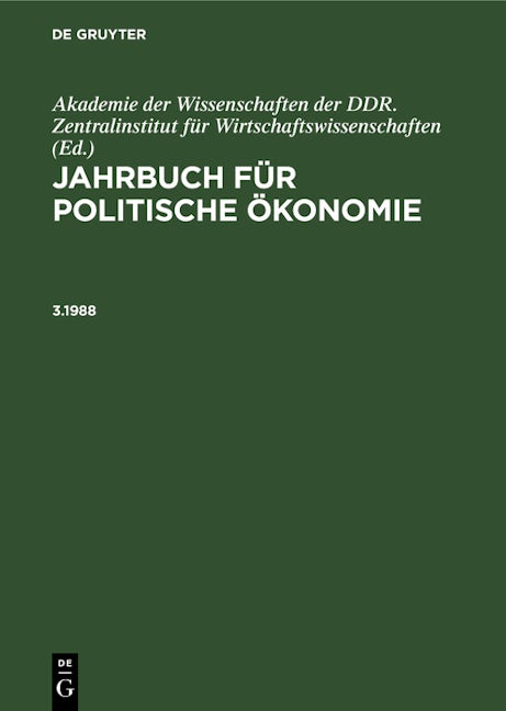Jahrbuch für politische Ökonomie. 3.1988