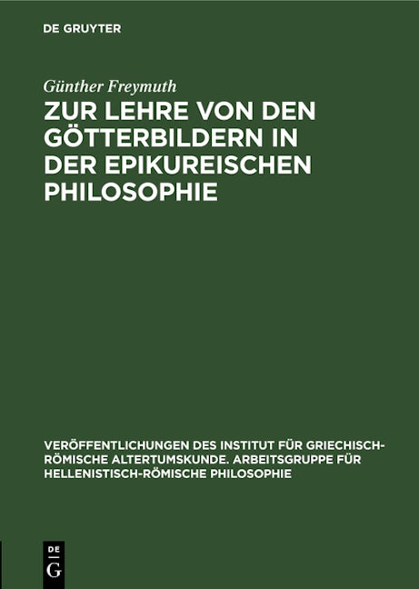 Zur Lehre von den Götterbildern in der epikureischen Philosophie