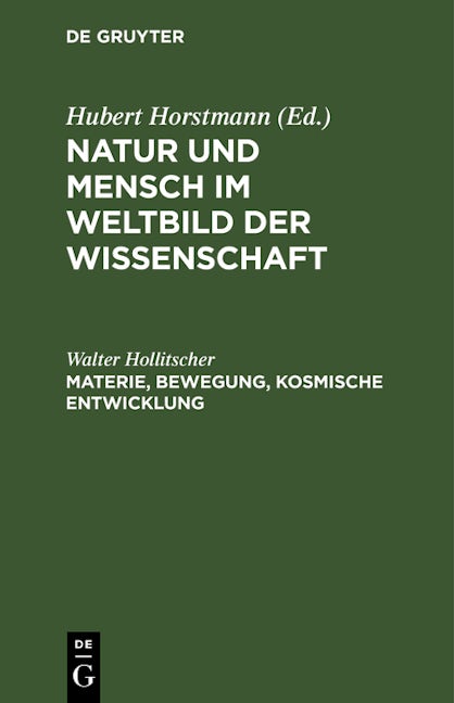 Book cover image for Materie, Bewegung, kosmische Entwicklung ISBN: 9783112581056