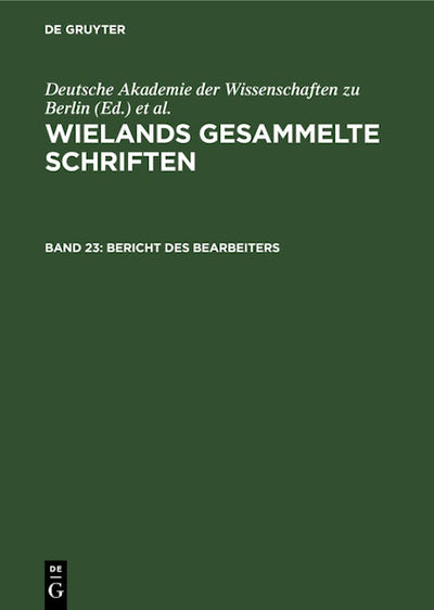 Bericht des Bearbeiters