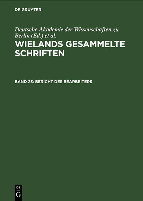 Bericht des Bearbeiters