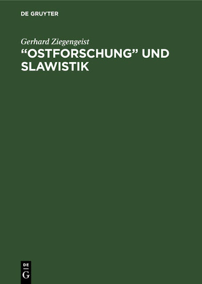 „Ostforschung“ und Slawistik