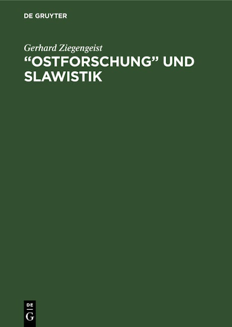 „Ostforschung“ und Slawistik