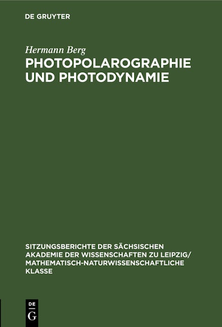 Photopolarographie und Photodynamie