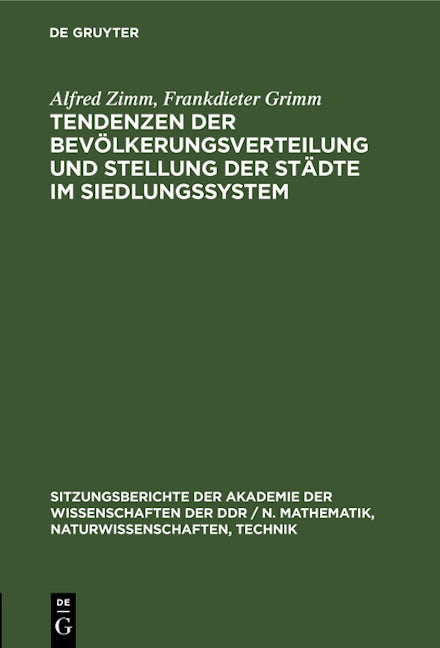 Tendenzen der Bevölkerungsverteilung und Stellung der Städte im Siedlungssystem