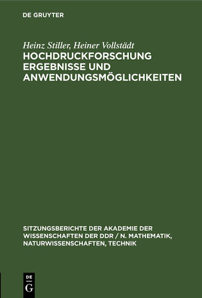 Hochdruckforschung Ergebnisse und Anwendungsmöglichkeiten