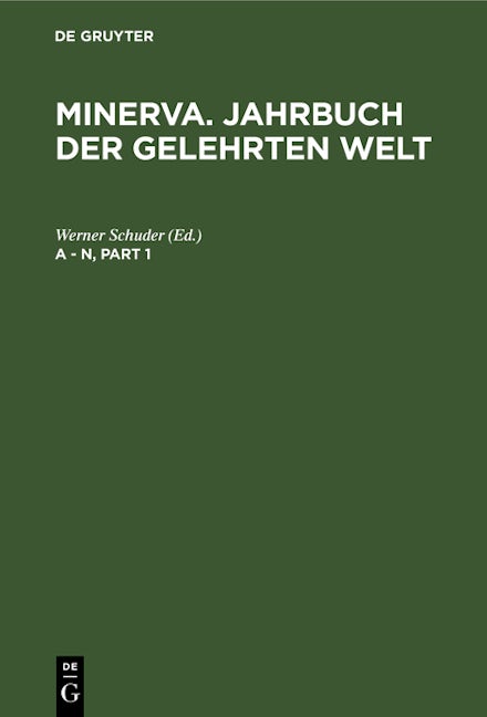 Book cover image for A - N ISBN: 9783112586433