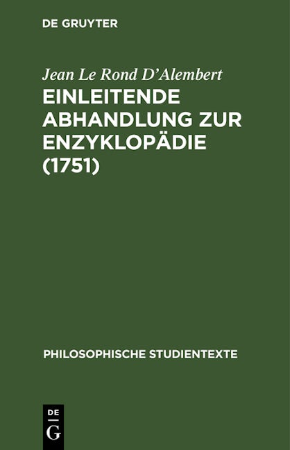 Einleitende Abhandlung zur Enzyklopädie (1751)
