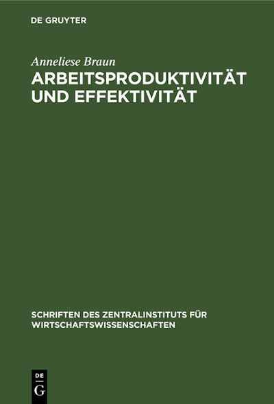 Arbeitsproduktivität und Effektivität