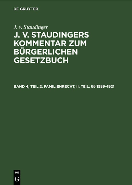 Familienrecht, II. Teil: §§ 1589–1921