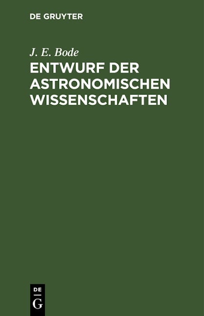 Entwurf der astronomischen Wissenschaften