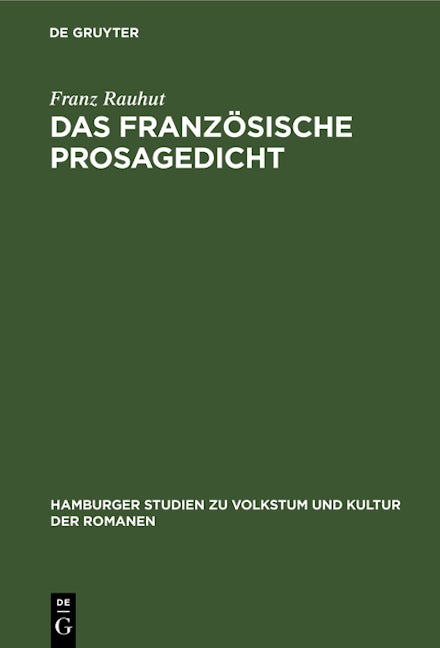 Das französische Prosagedicht