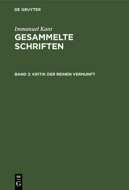 Book cover image for Kritik der reinen Vernunft ISBN: 9783112610039