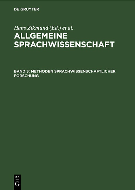 Methoden sprachwissenschaftlicher Forschung