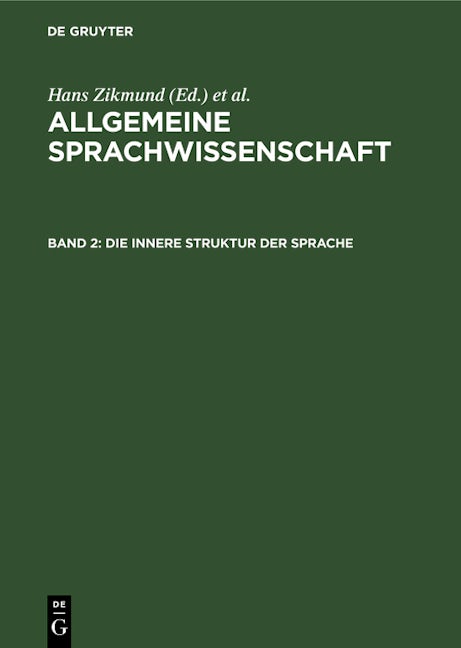 Book cover image for Die innere Struktur der Sprache ISBN: 9783112612217