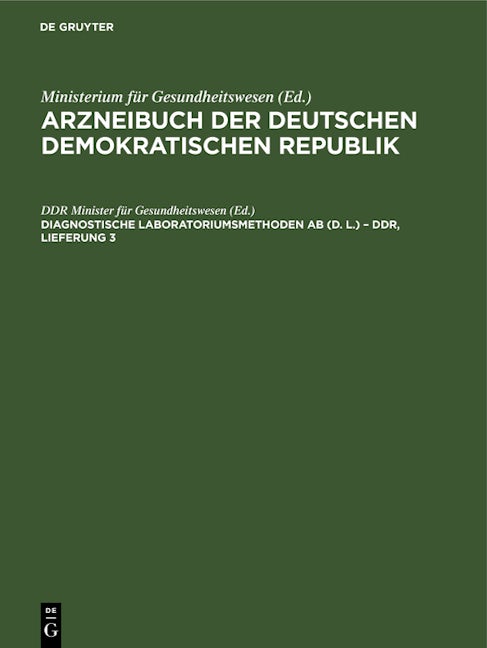 Diagnostische Laboratoriumsmethoden AB (D. L.) – DDR, Lieferung 3