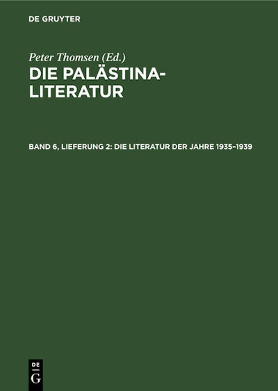 Die Literatur der Jahre 1935–1939