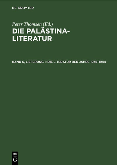 Die Literatur der Jahre 1935–1944