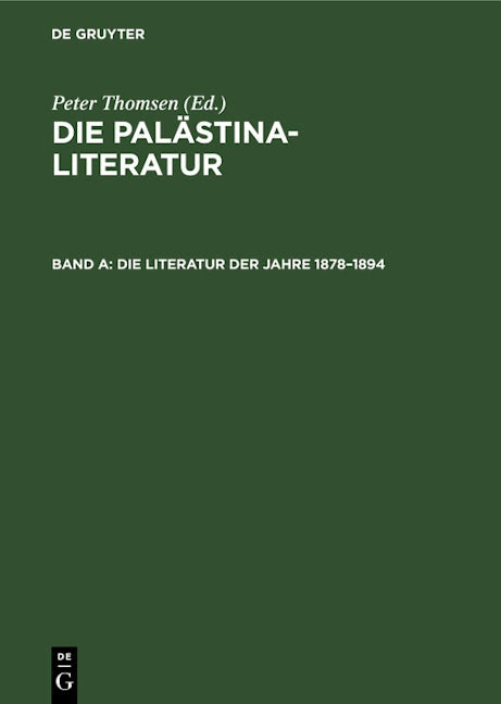 Die Literatur der Jahre 1878–1894