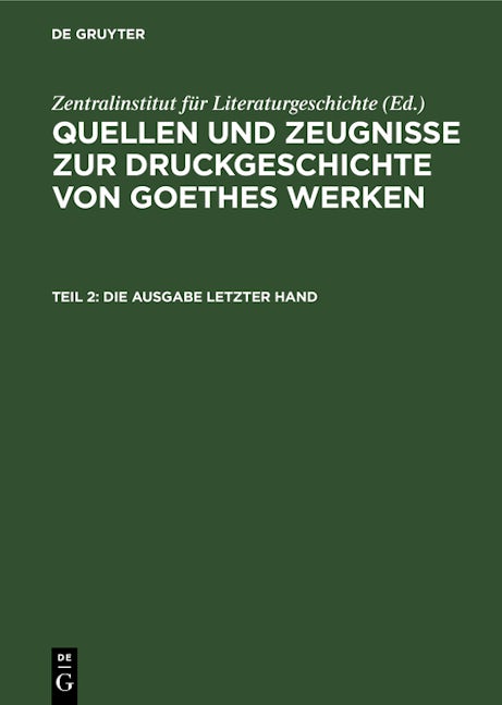 Die Ausgabe letzter Hand