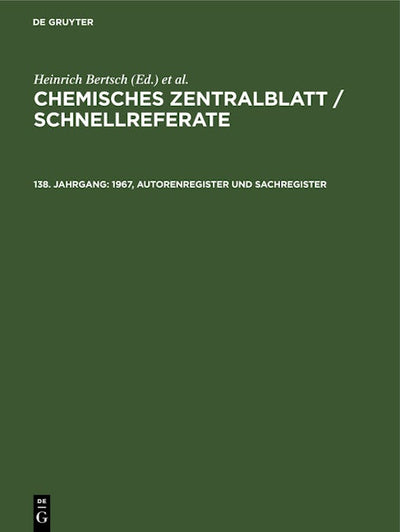 1967, Autorenregister und Sachregister
