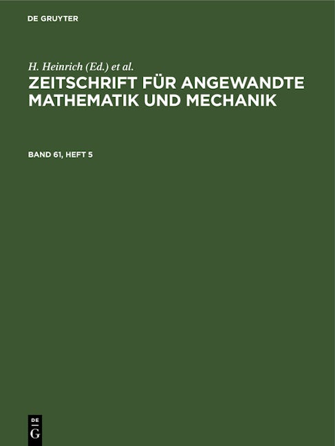Zeitschrift für Angewandte Mathematik und Mechanik. Band 61, Heft 5
