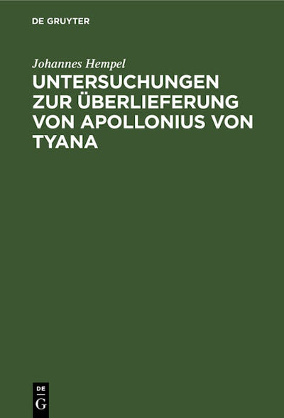 Untersuchungen zur Überlieferung von Apollonius von Tyana