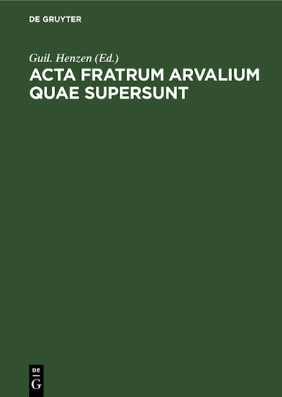 Acta fratrum Arvalium quae supersunt