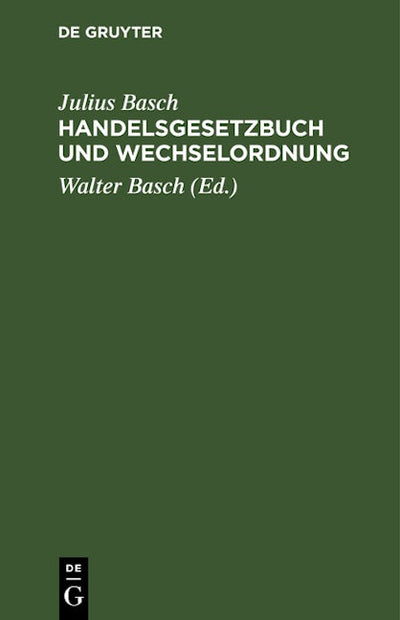 Handelsgesetzbuch und Wechselordnung