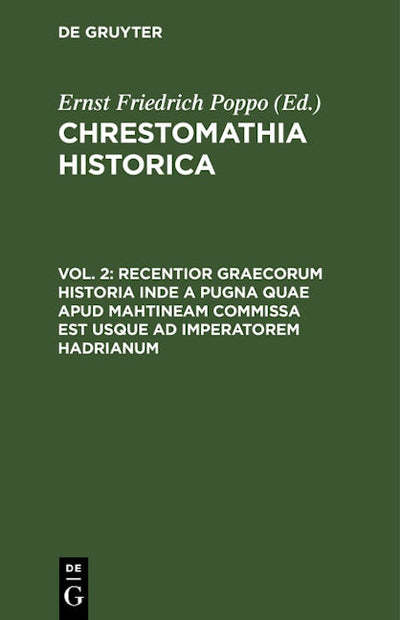 Recentior Graecorum historia inde a pugna quae apud Mahtineam commissa est usque ad imperatorem Hadrianum