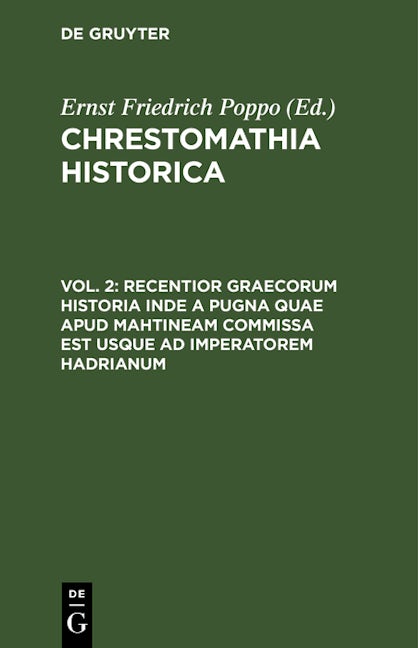 Recentior Graecorum historia inde a pugna quae apud Mahtineam commissa est usque ad imperatorem Hadrianum