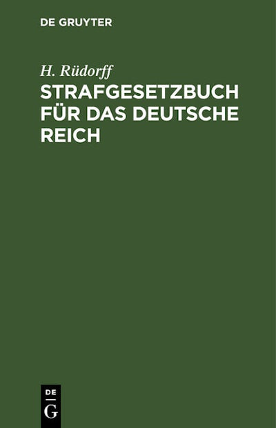 Strafgesetzbuch für das Deutsche Reich