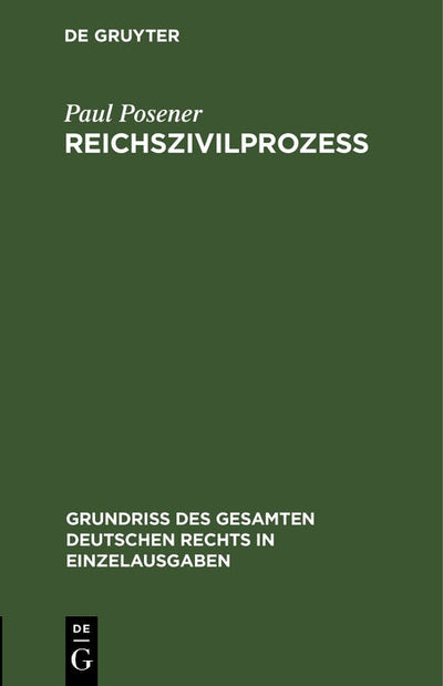 Cover image for Reichszivilprozeß, isbn: 9783112633250