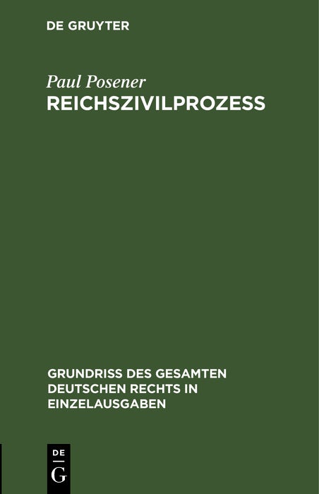 Cover image for Reichszivilprozeß, isbn: 9783112633250