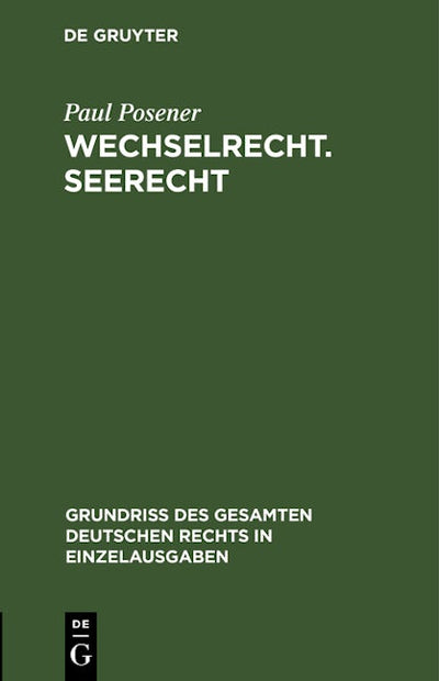 Wechselrecht. Seerecht