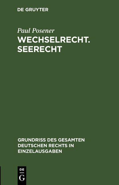 Wechselrecht. Seerecht