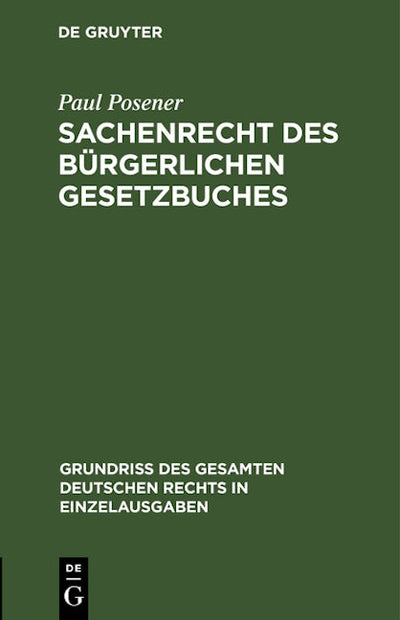 Sachenrecht des Bürgerlichen Gesetzbuches