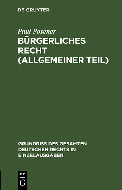 Bürgerliches Recht (Allgemeiner Teil)