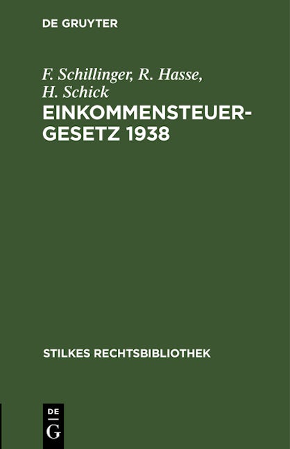 Einkommensteuergesetz 1938