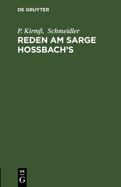 Reden am Sarge Hoßbach’s