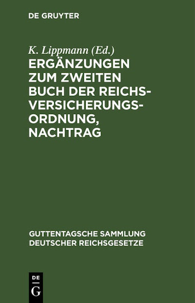 Ergänzungen zum zweiten Buch der Reichsversicherungsordnung, Nachtrag