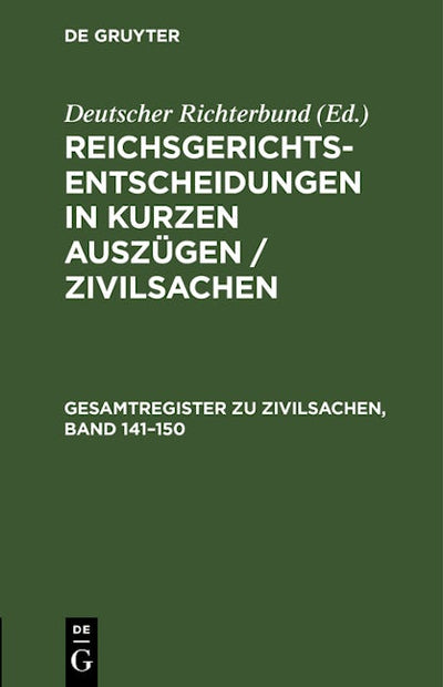 Gesamtregister zu Zivilsachen, Band 141–150