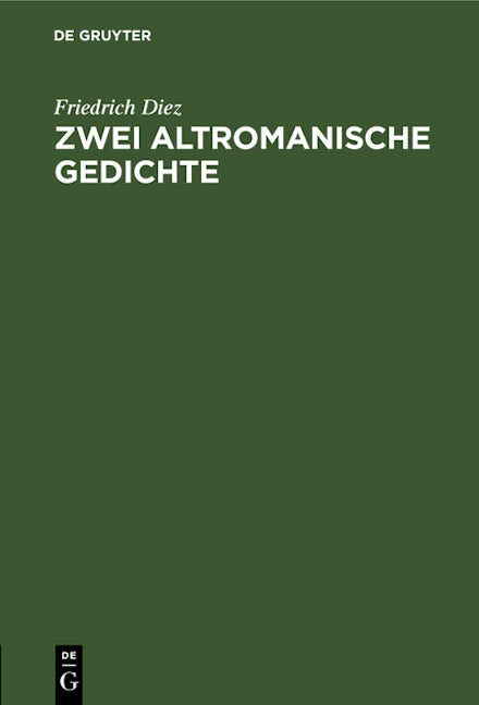 Zwei altromanische Gedichte